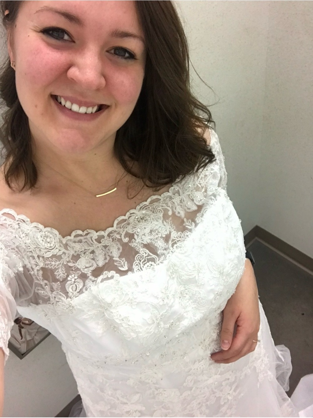 White Lace Off-Shoulder Wedding Dress